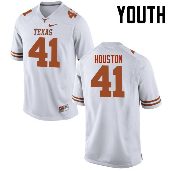 Youth #41 Tristian Houston Texas Longhorns College Football Jerseys-White